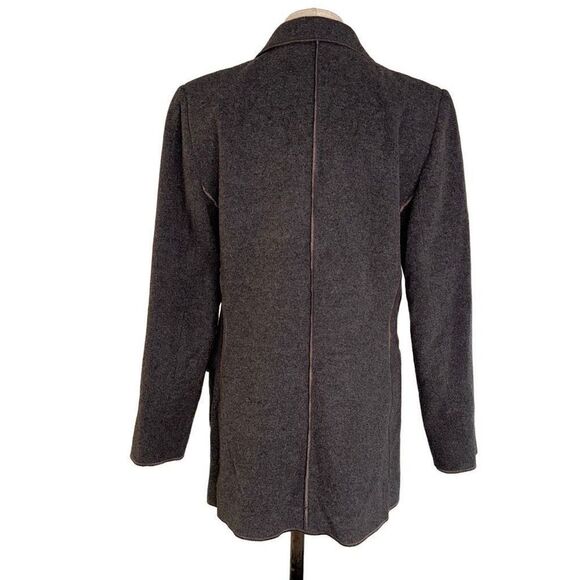 Harve Benard Womens 10 Vintage Wool Recycled Cashmere Blend Gray Career Blazer - Picture 2 of 9